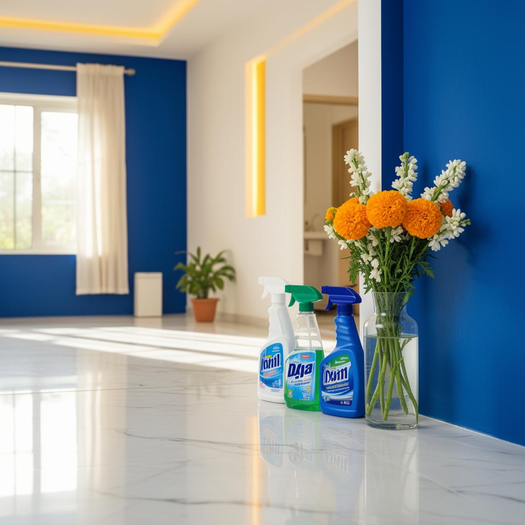 Sparkling clean home interior with Prokshi cleaning products